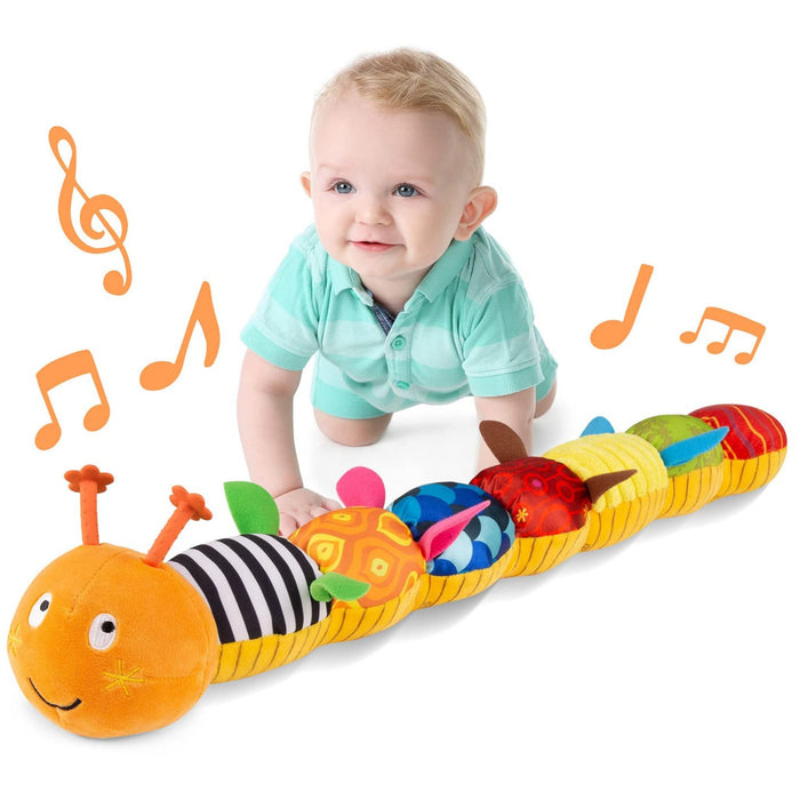 Long Soft Musical Caterpillar Baby Toy Textured Sensory Plush