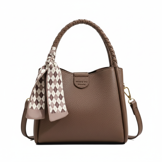 Coffee brown lychee texture bag