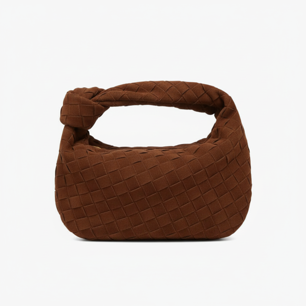 Chocolate brown woven mini bag