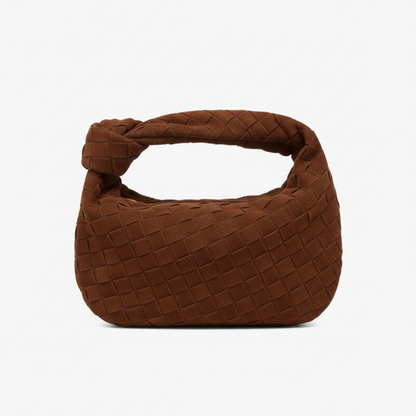 Chocolate brown woven mini bag