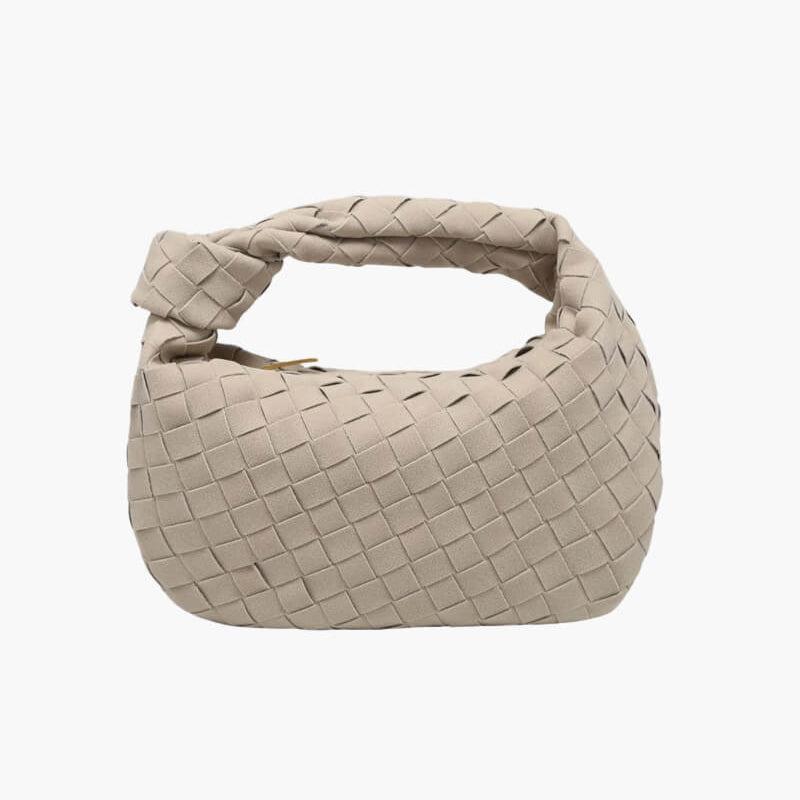 Facover – Women's Mini Suede Shoulder Bag with Woven Knot Design