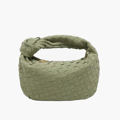 Facover – Women's Mini Suede Shoulder Bag with Woven Knot Design