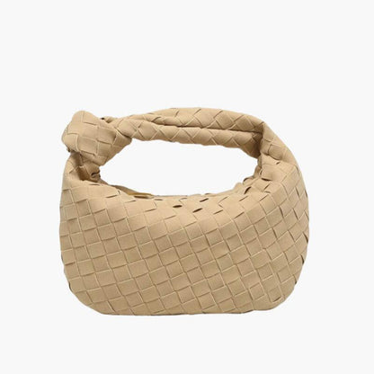 Facover – Women's Mini Suede Shoulder Bag with Woven Knot Design