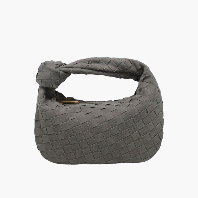 Facover – Women's Mini Suede Shoulder Bag with Woven Knot Design
