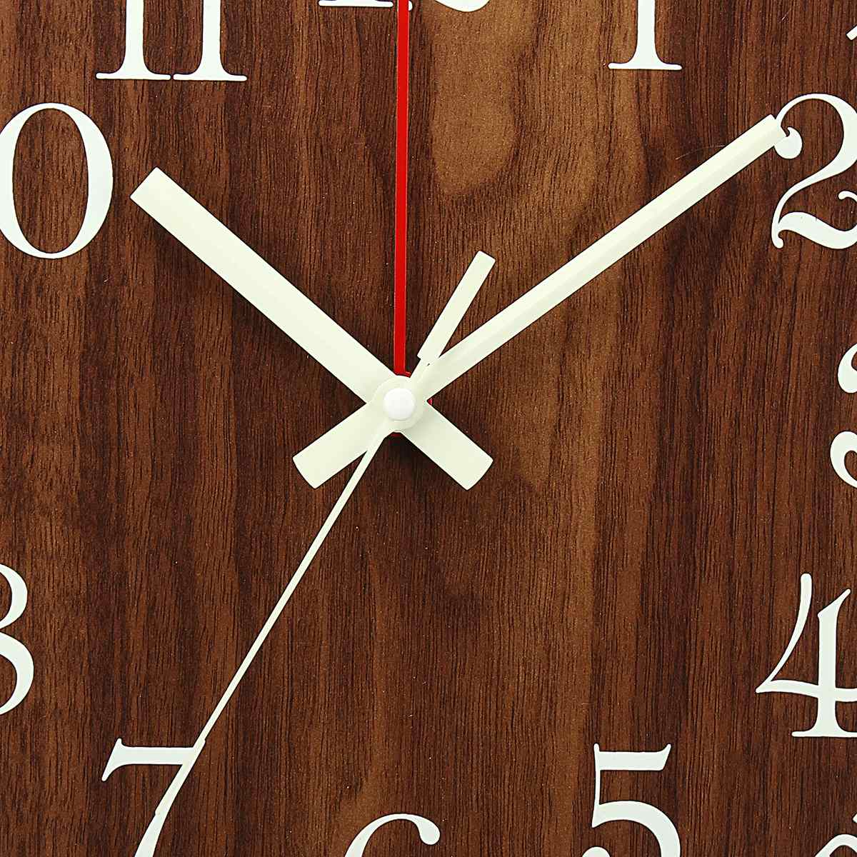 Luminous Wooden Wall Clock Glow Silent Quartz Round
