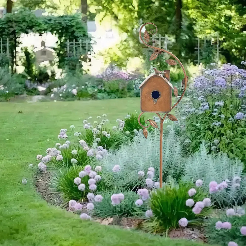 Luxury Bird House with Pole for Elegant Garden Decoration