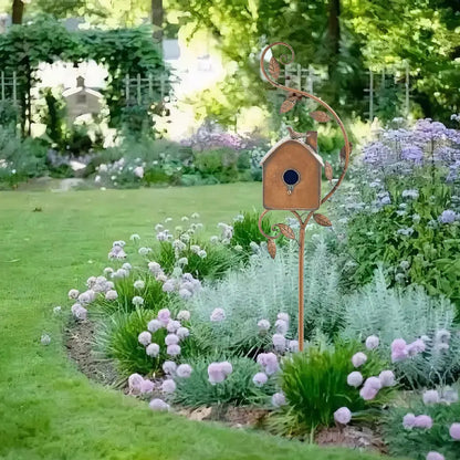 Luxury Bird House with Pole for Elegant Garden Decoration