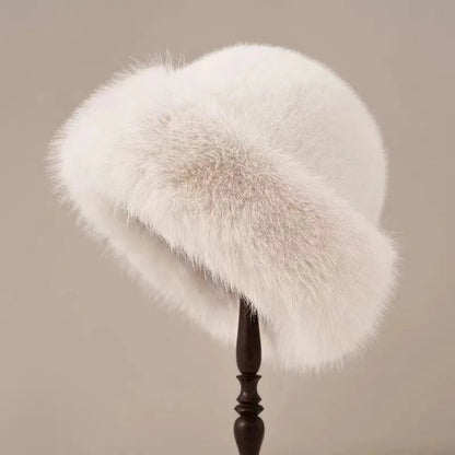 Luxury Faux Fur Hat Warm Plush Winter Headwear