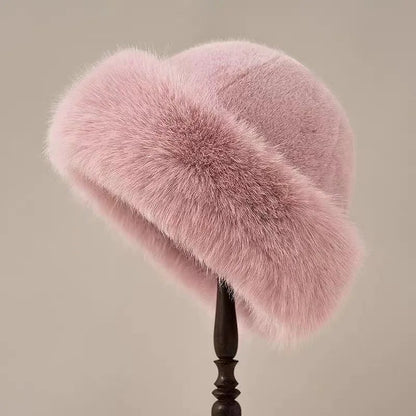 Luxury Faux Fur Hat Warm Plush Winter Headwear