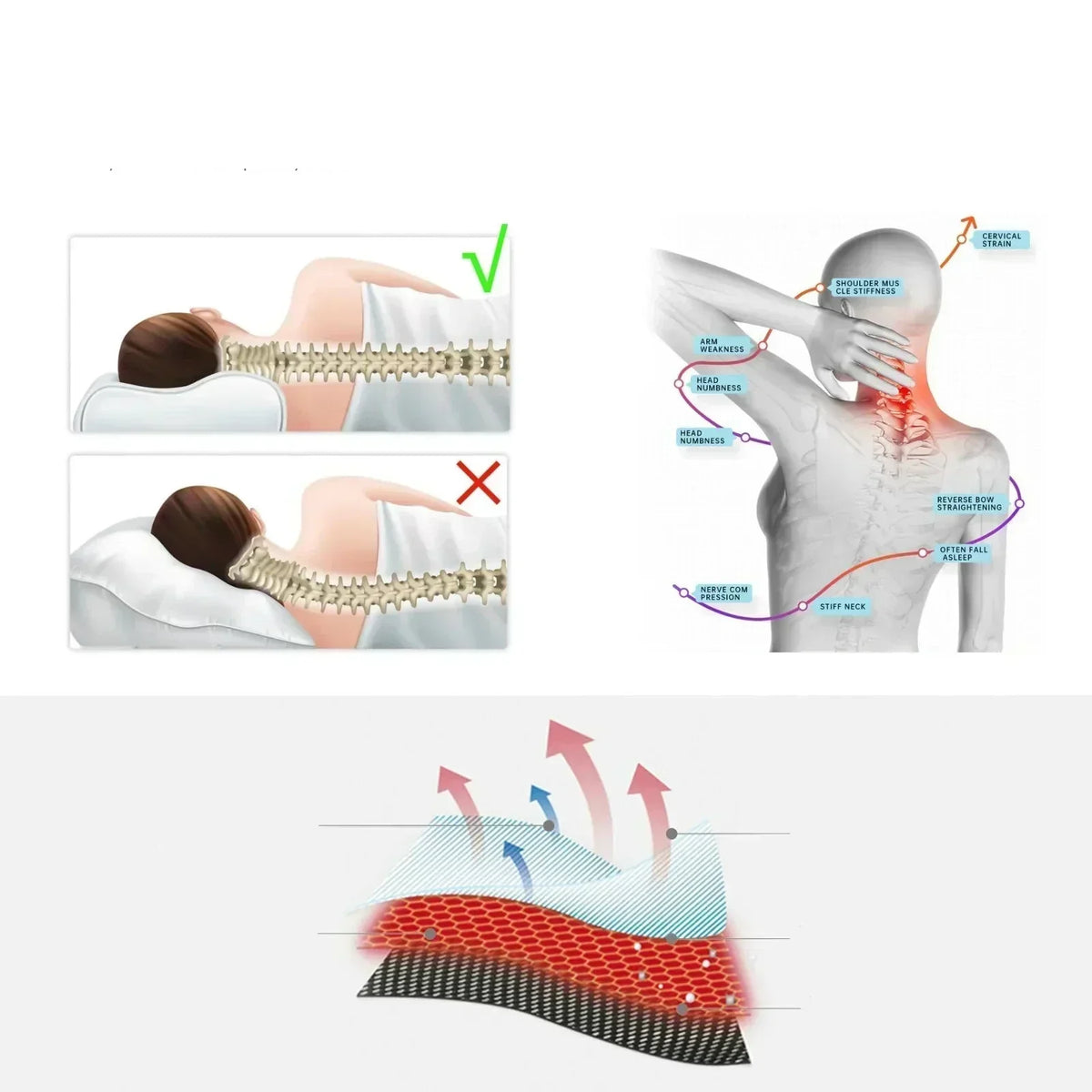 Luxury Memory Foam Pillow with Bluetooth Speaker and Heating Function