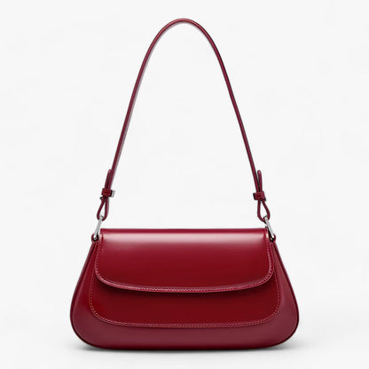 Luxury Smooth Zipper Crossbody Shoulder Bag Adjustable Strap Lightweight Everyday Handbag