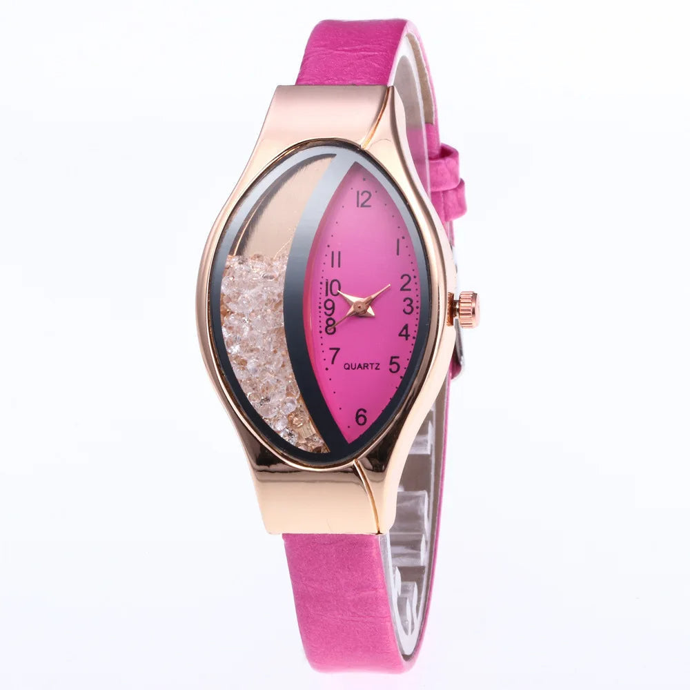 Luxury Women's Watch Unique Dial Design Adjustable Strap Hardlex Glass Elegant Wristwatch