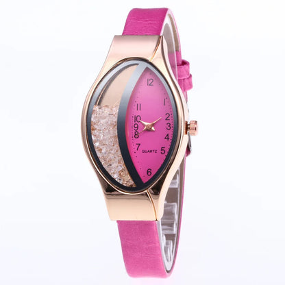 Luxury Women's Watch Unique Dial Design Adjustable Strap Hardlex Glass Elegant Wristwatch