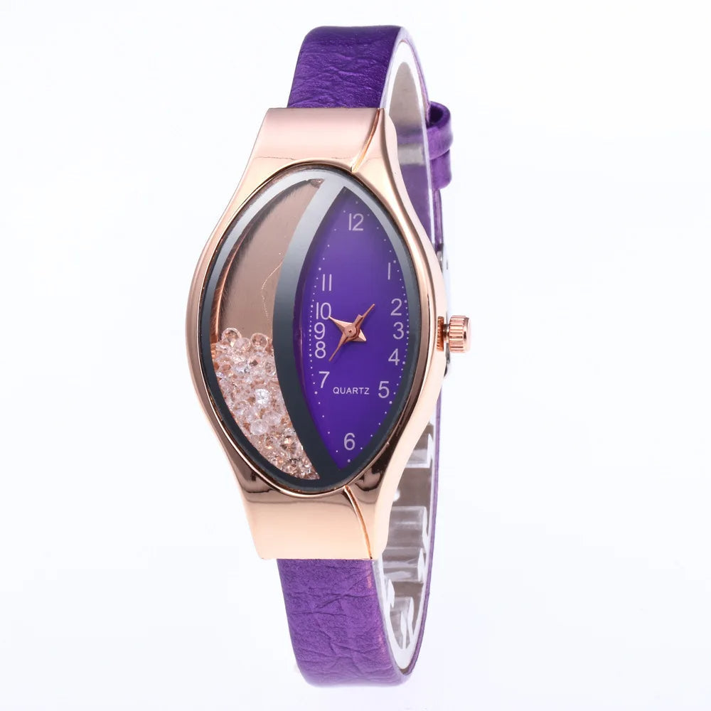 Luxury Women's Watch Unique Dial Design Adjustable Strap Hardlex Glass Elegant Wristwatch