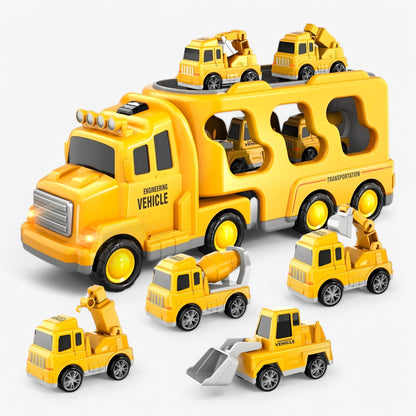 Magic Car City Truck Playset Lights Music Toy Storage