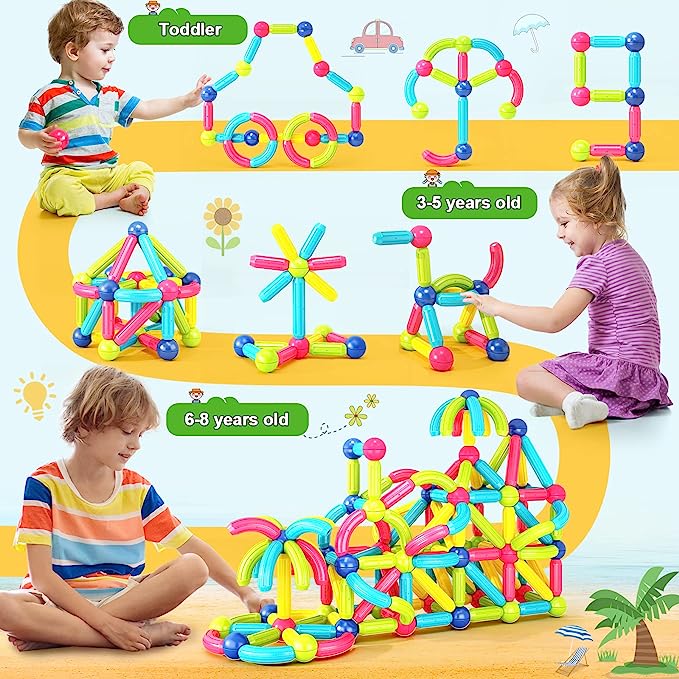 Magnetic Building Sticks Educational Construction Toy Early Learning Development