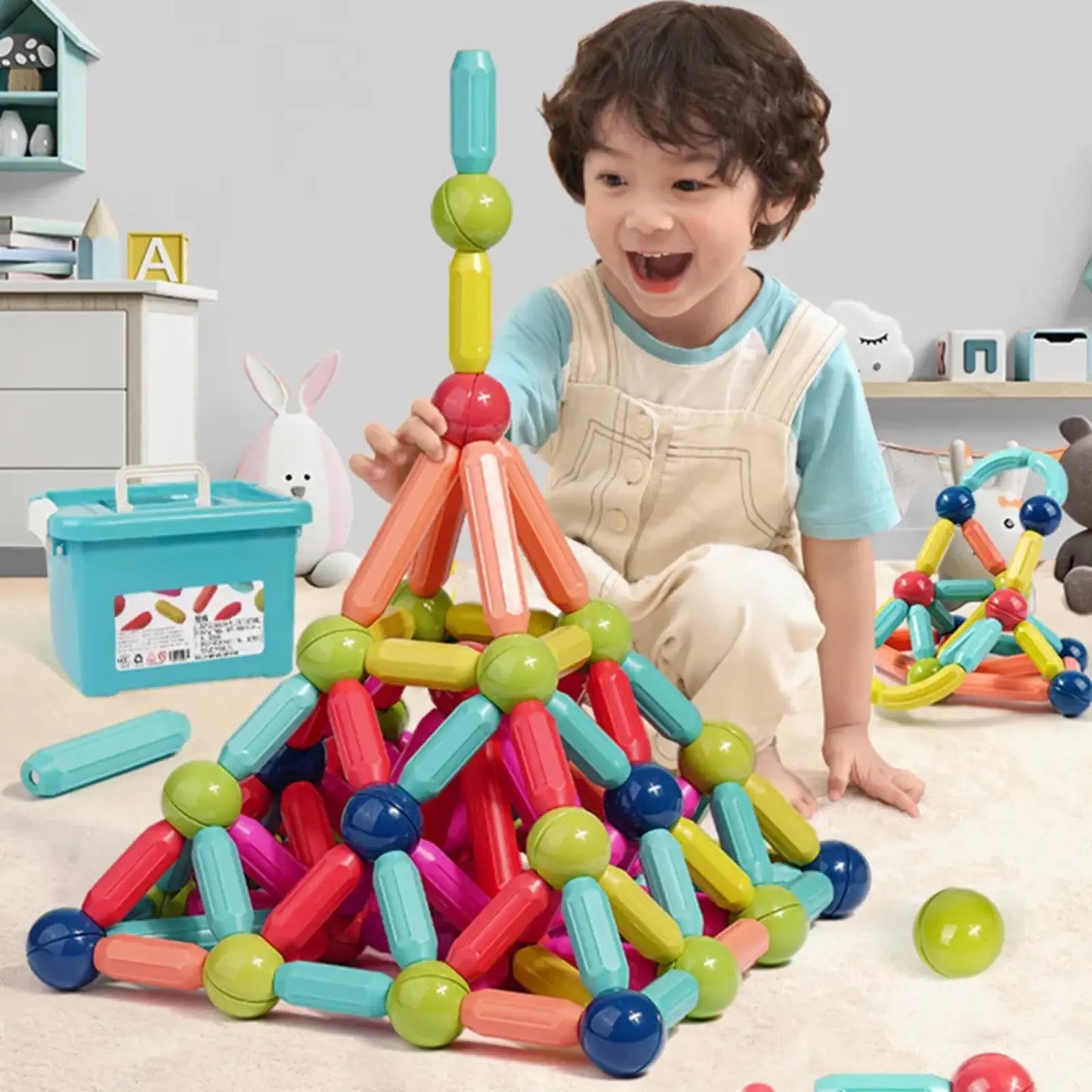 Magnetic Building Sticks Educational Construction Toy Early Learning Development