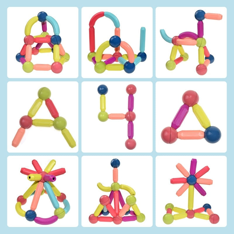 Magnetic Building Sticks Toy for Kids Creative STEM Construction Set for Learning and Skill Development
