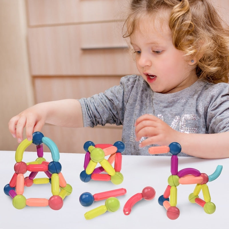 Magnetic Building Sticks Toy for Kids Creative STEM Construction Set for Learning and Skill Development