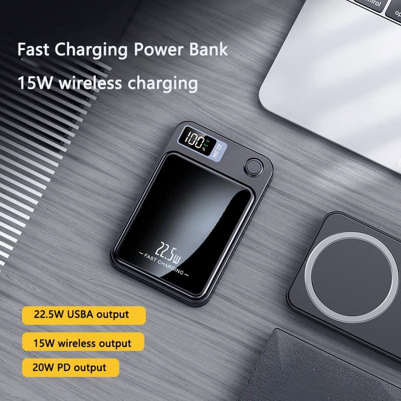 Magnetic Wireless Power Bank Fast Charging Compact Design