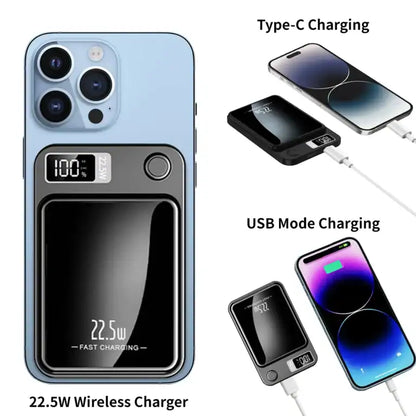 Magnetic Wireless Power Bank Fast Charging Compact Design