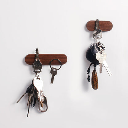 Magnetic Wooden Key Holder Wall Mount Strong Magnet Key Organizer Rack Self Adhesive Entryway Key Storage