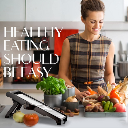 Mandoline Vegetable Slicer with Cut Resistant Gloves Stainless Steel Adjustable Food Cutter