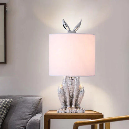 Masked Rabbit Table Lamp Elegant Resin Animal Lamp Ambient Lighting Decor