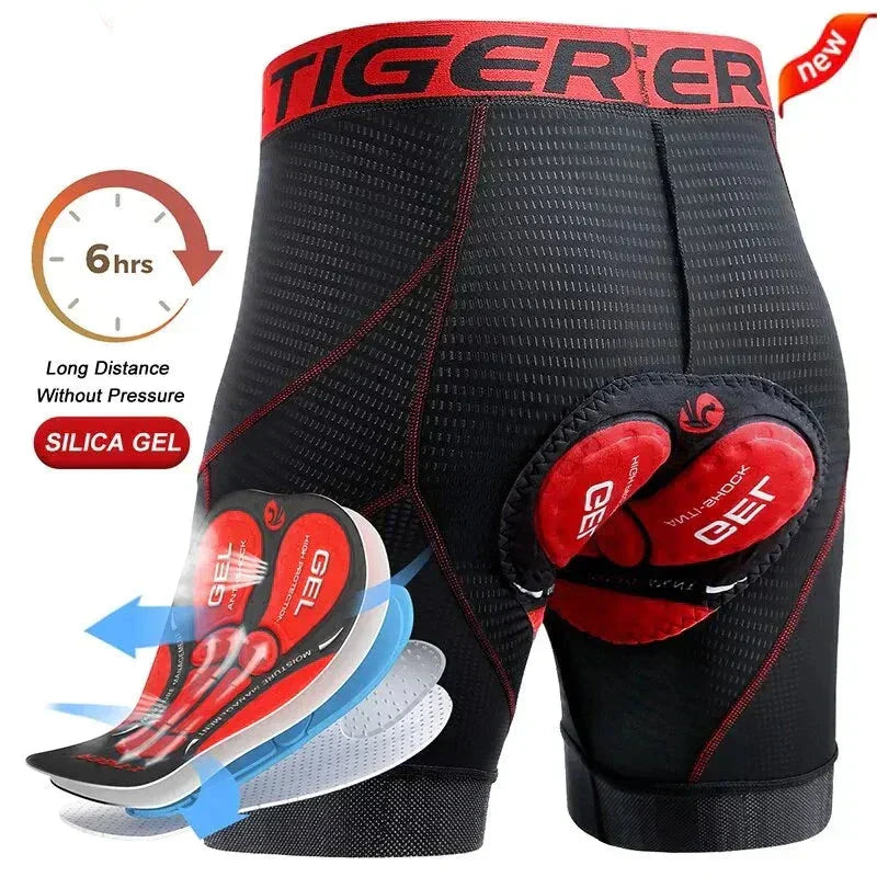 Men's Cycling Shorts Breathable Mesh Gel Pad Shock Absorbing
