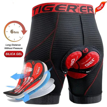 Men's Cycling Shorts Breathable Mesh Gel Pad Shock Absorbing