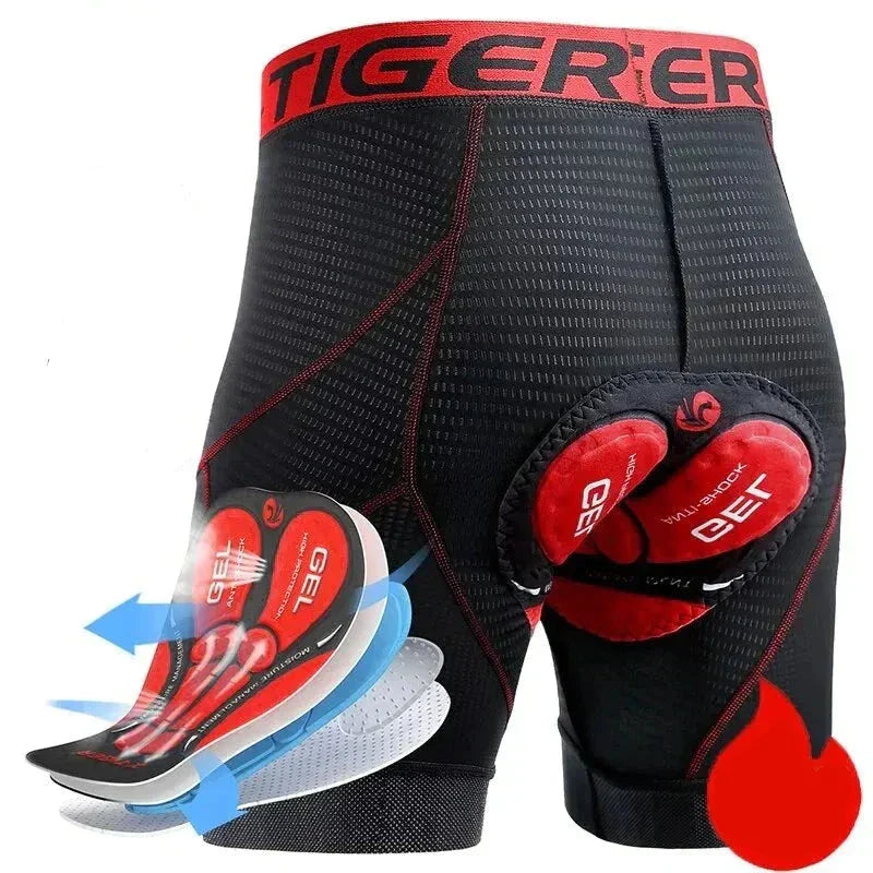 Men's Cycling Shorts Breathable Mesh Gel Pad Shock Absorbing