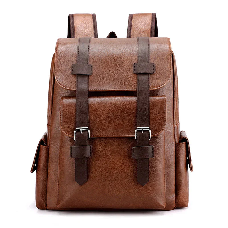 Men’s Premium Leather Laptop Backpack – Spacious, Durable and Stylish for Work & Travel