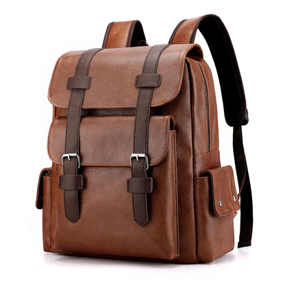 Men’s Premium Leather Laptop Backpack – Spacious, Durable and Stylish for Work & Travel