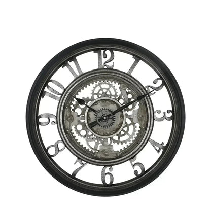 Metal Wall Clock with Arabic Numerals Rustic Decorative Wall Clock