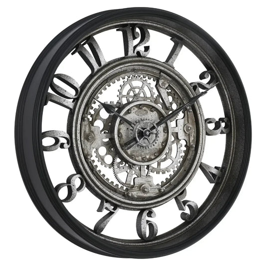 Metal Wall Clock with Arabic Numerals Rustic Decorative Wall Clock