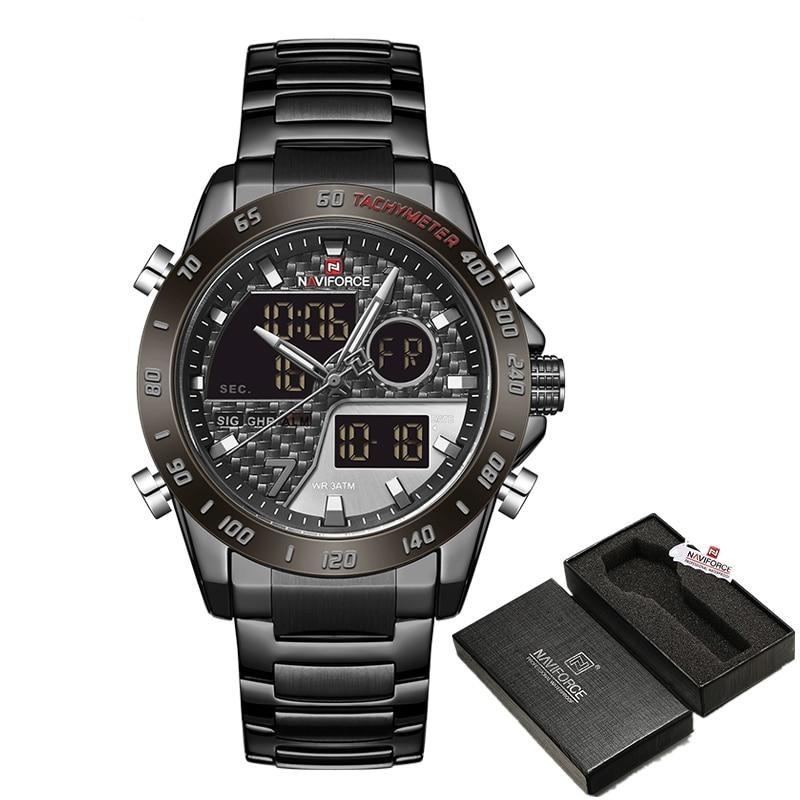 Military Sports Watch – Men’s Dual Display Quartz Chronograph Watch