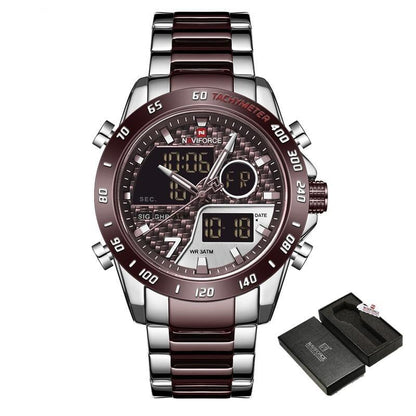 Military Sports Watch – Men’s Dual Display Quartz Chronograph Watch