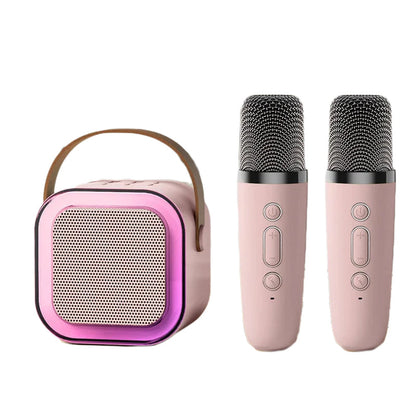 Mini Karaoke System with Wireless Microphones Portable Kids Karaoke Machine