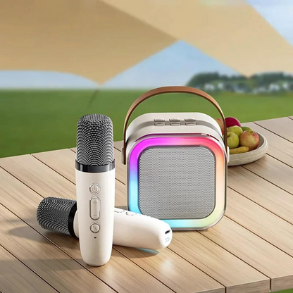 Mini Karaoke System with Wireless Microphones Portable Kids Karaoke Machine
