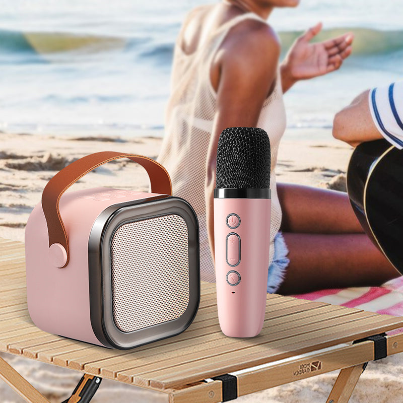 Mini Karaoke System with Wireless Microphones Portable Kids Karaoke Machine