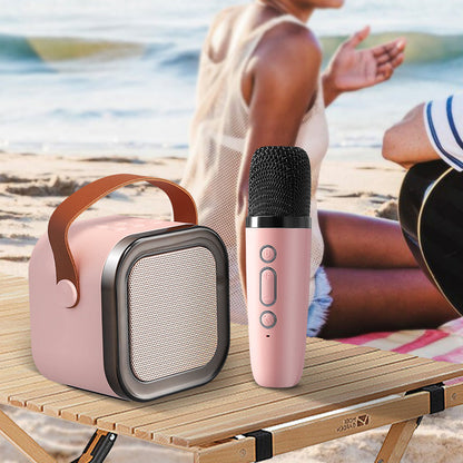 Mini Karaoke System with Wireless Microphones Portable Kids Karaoke Machine