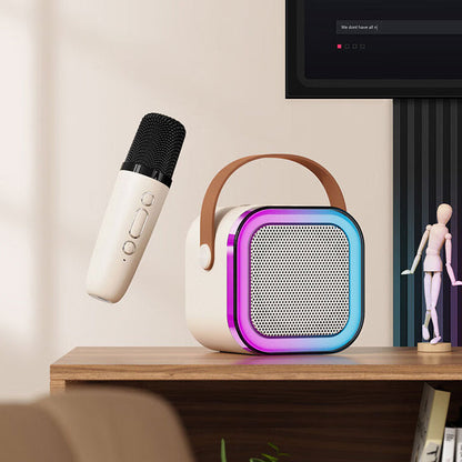Mini Karaoke System with Wireless Microphones Portable Kids Karaoke Machine