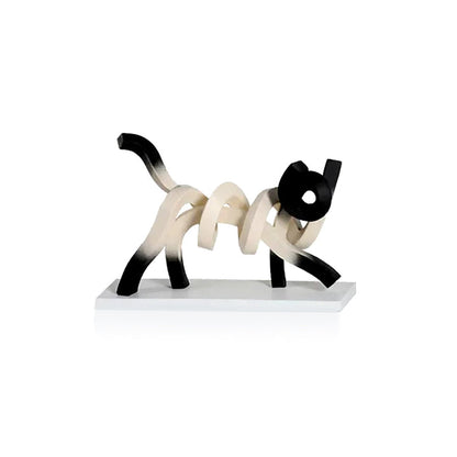 Minimalist Abstract Siamese Cat Sculpture Modern Home Decor Accent