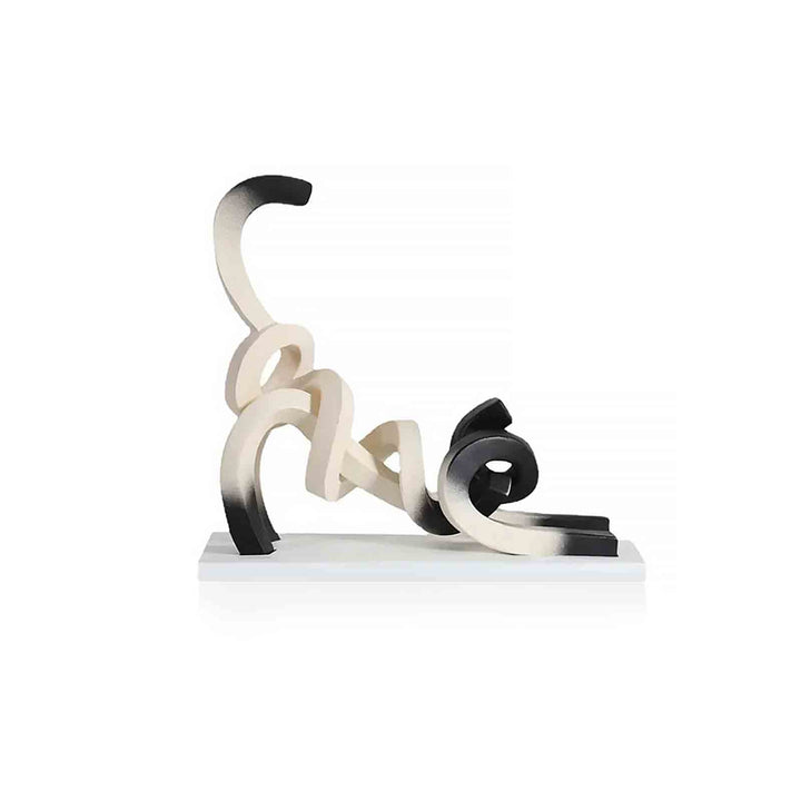 Minimalist Abstract Siamese Cat Sculpture Modern Home Decor Accent