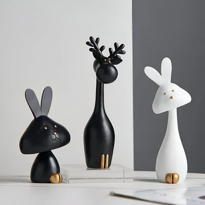 Minimalist Animal Sculptures Modern Home Decor Abstract Decorative Figurines