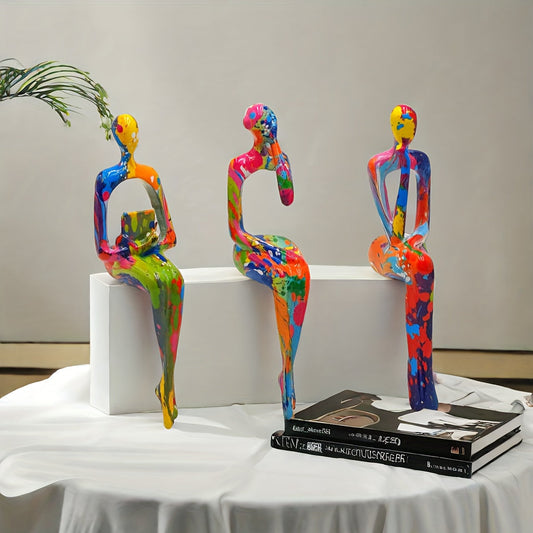 Modern Abstract Art Sculpture Set Colorful Decorative Statues for Home Decor