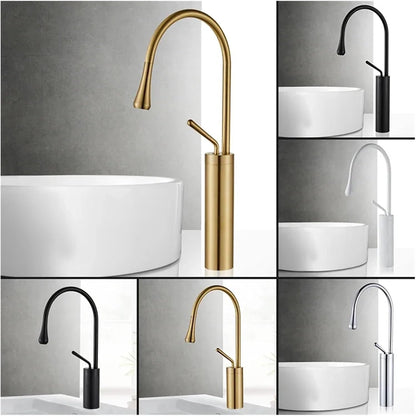 Modern Bathroom Faucet Single Lever Polished Basin Tap Minimalist Vanity Fixture