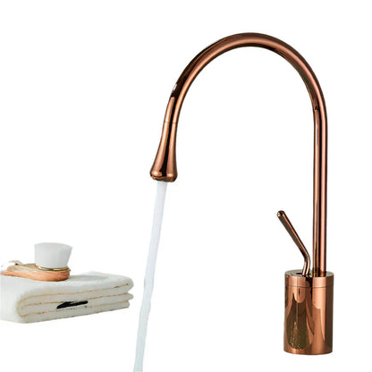 Modern Bathroom Faucet Single Lever Polished Basin Tap Minimalist Vanity Fixture