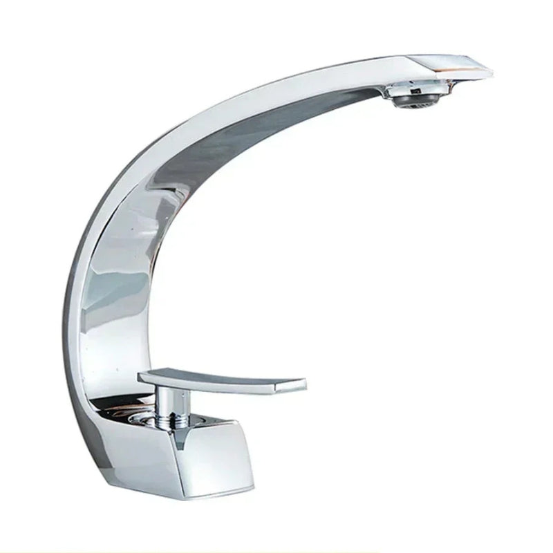 Modern Bathroom Faucet Sink Single Lever Basin Mixer Tap Sleek Vanity Fixture