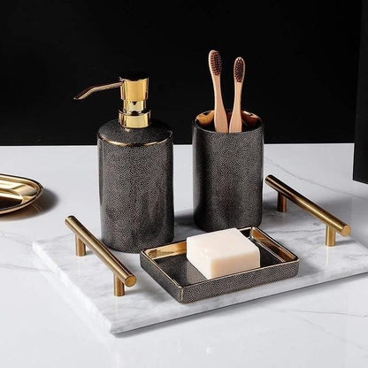 Modern Bathroom Soap Dispenser Dish Toothbrush Holder Set Accessories